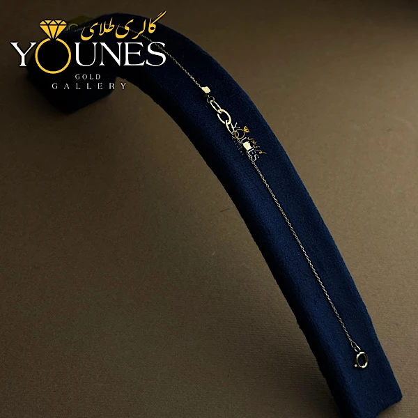 دستبند لیزری حلقه مکعبی طلا